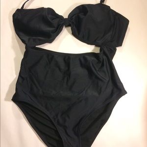 Black Cutout 1-Piece w Removable Halter Strap XXL